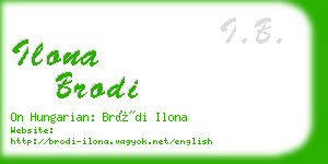 ilona brodi business card